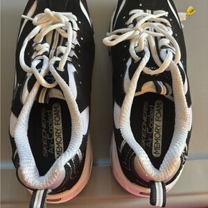 Skechers Black and White Athletic Shoes